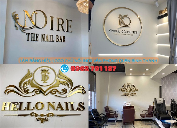 bảng hiệu logo văn phòng chữ nổi inox quận bình thạnh