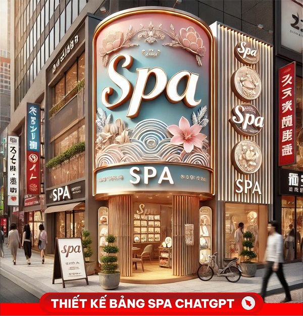 Thiết kế bảng hiệu spa chatgpt